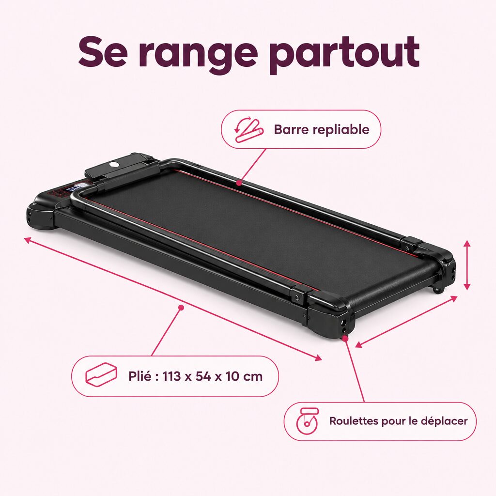 Tapis de marche pliable avec pente : caractéristiques