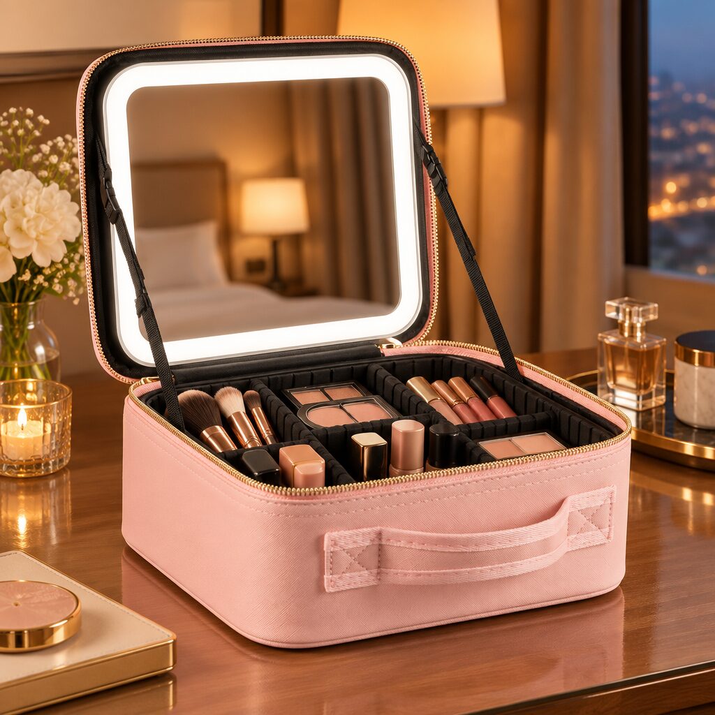 Mallette à miroir LED en situation