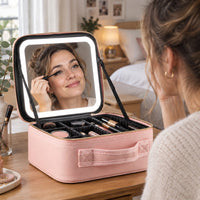 Mallette à miroir LED en utilisation