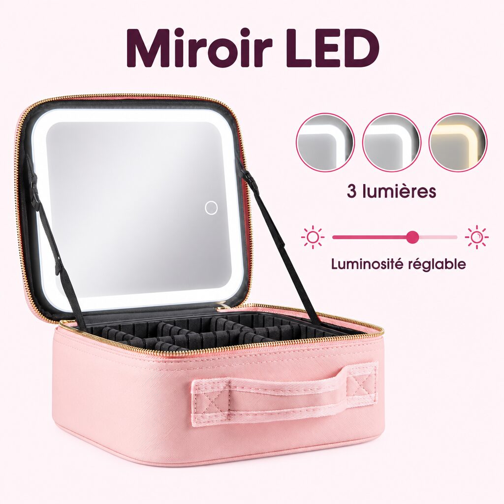 Mallette à miroir LED : caractéristiques